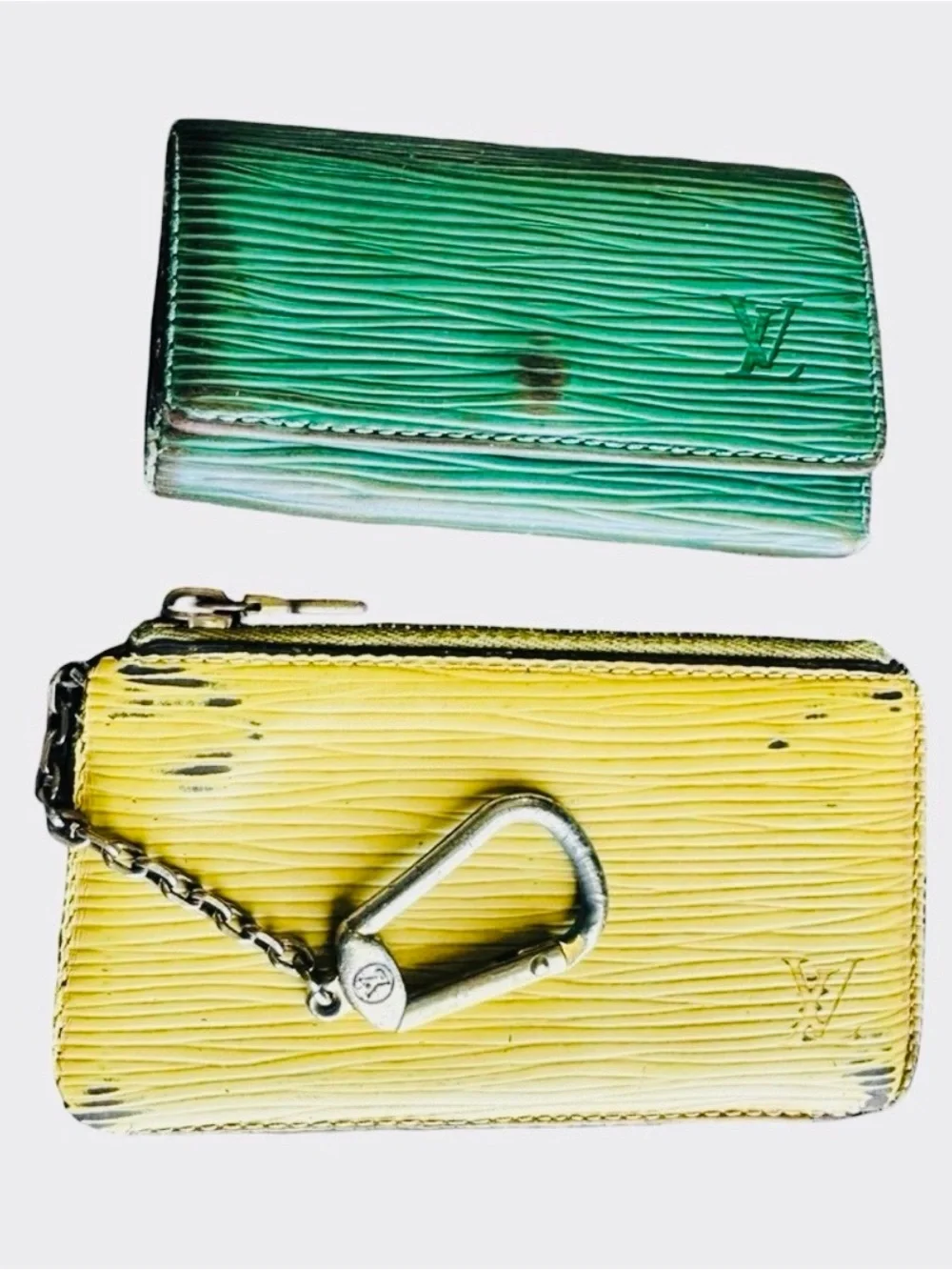 Louis Vuitton Epi Leather Wallet 💛💚Lot Yellow-Green Pouch- Key wallet